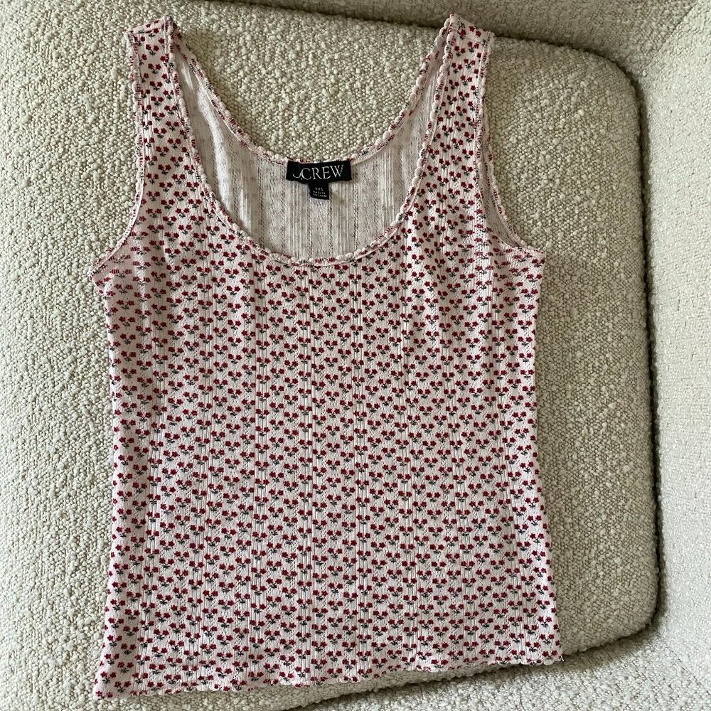 J.Crew pointelle tank top in ditsy floral size XXS